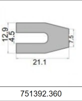 Профиль П-образный силиконовый 751392.360