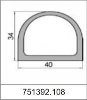 Силиконовый уплотнитель D-образный 751392.108